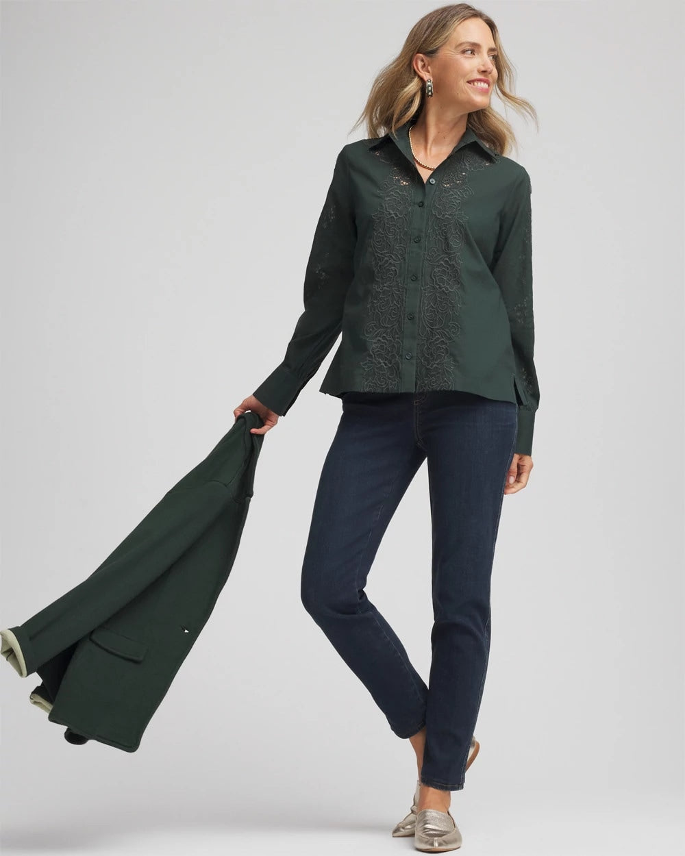 Chico's Classic | Lace Cotton Voile Shirt