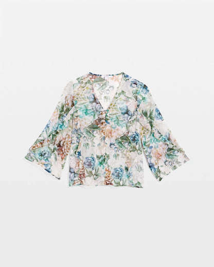 Chico's Deals | Georgette Ruffled V-Neck Blouse