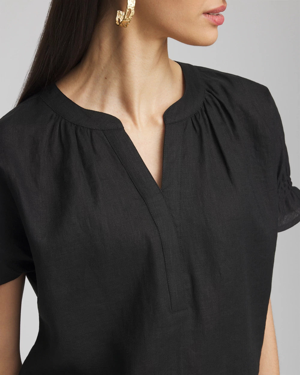 Chico's Popular | Linen Flutter-Sleeve Popover Top