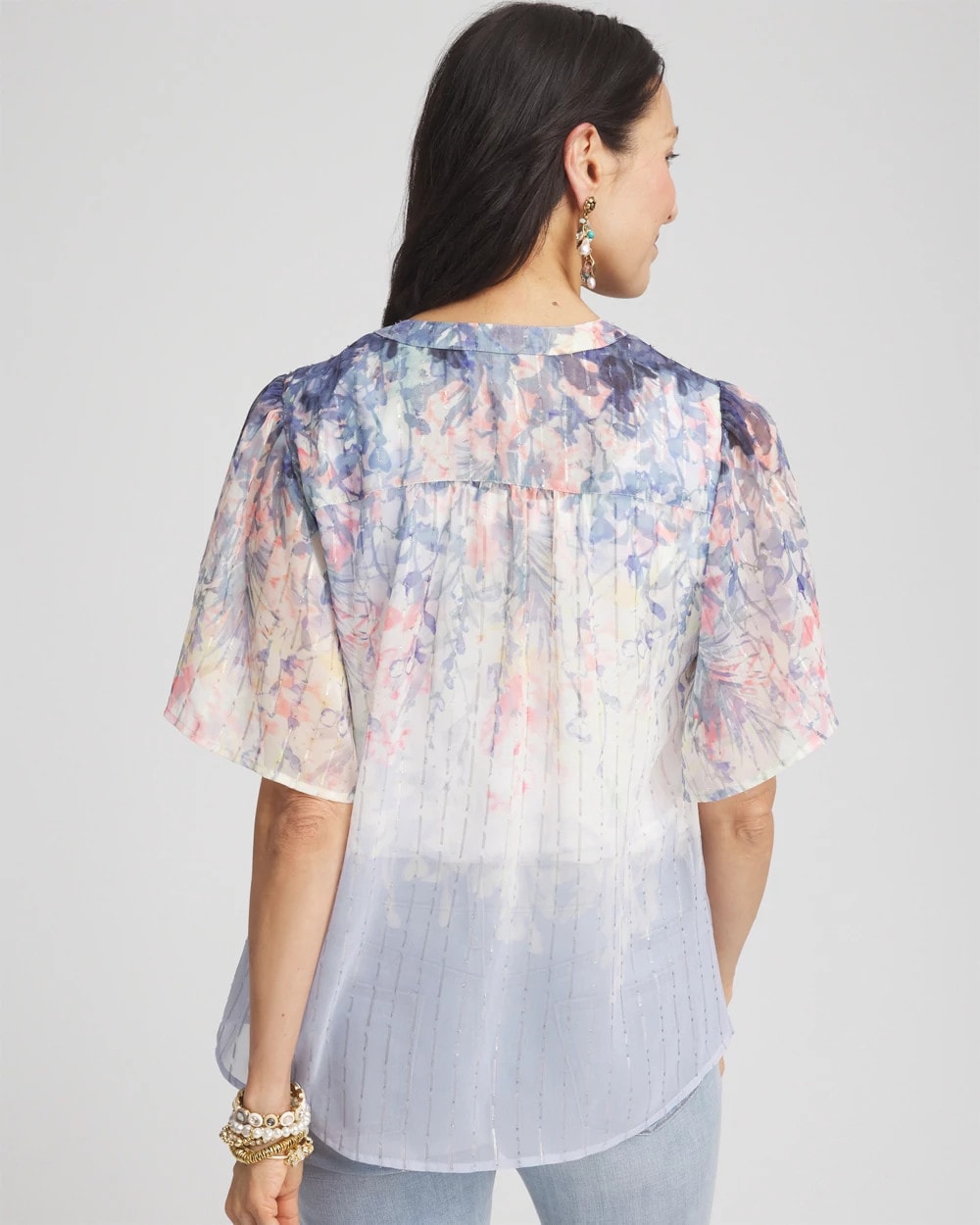 Chico's Featured | Jacquard Flutter-Sleeve Blouse