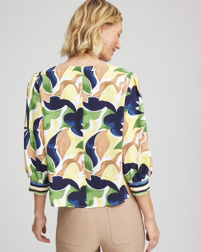 Chico's Deals | Mod Blooms Matte Satin Pullover