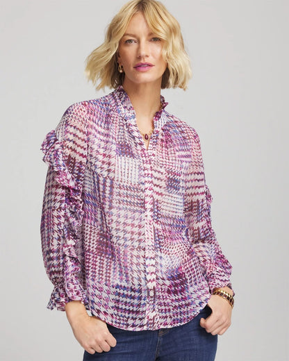 Chico's Recommended | Gingham-Print Georgette Blouse