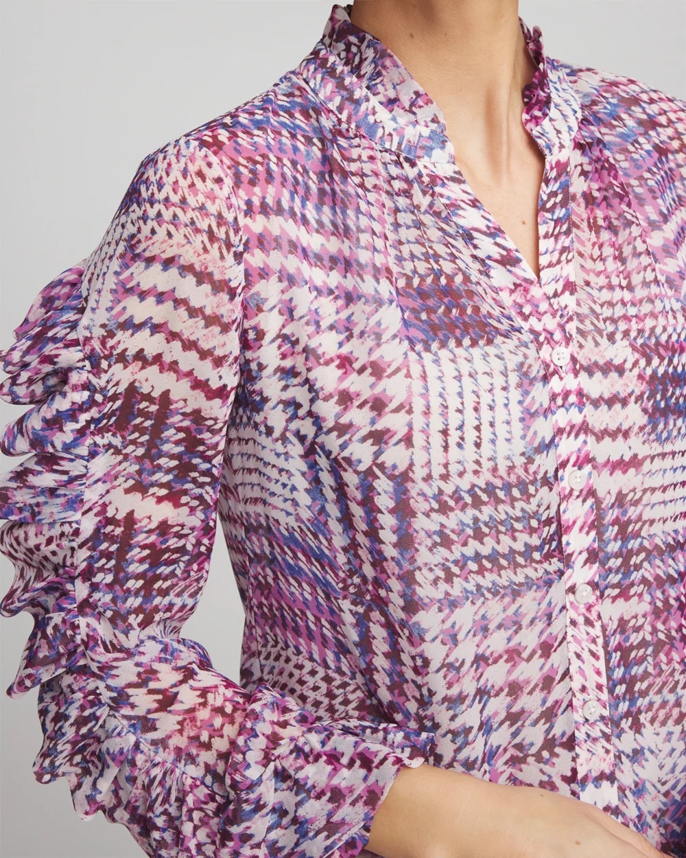 Chico's Recommended | Gingham-Print Georgette Blouse