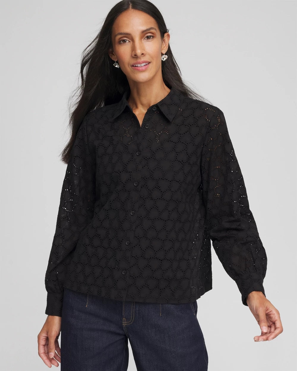 Chico's Discount | Heart Eyelet Shirt