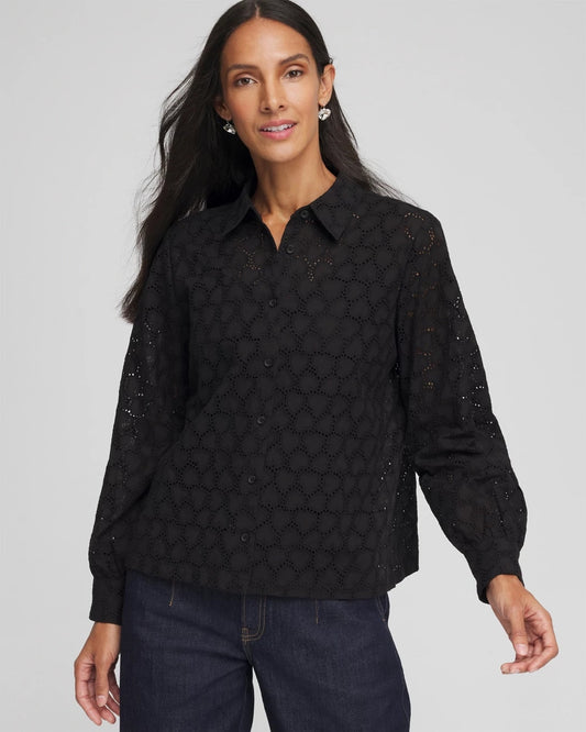 Chico's Discount | Heart Eyelet Shirt