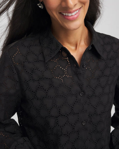 Chico's Discount | Heart Eyelet Shirt
