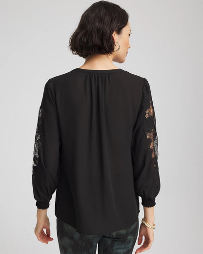 Chico's Essential | Crepe Banded Collar Blouse