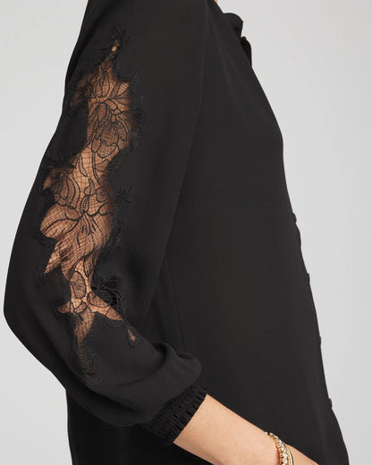 Chico's Essential | Crepe Banded Collar Blouse