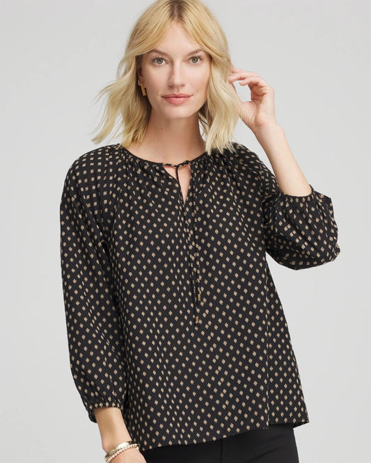 Chico's Customer Favorite | Floral Print Tie-Neck Top