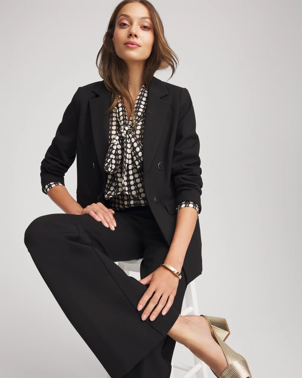 Chico's Trusted | Clip-Dot Tie-Front Blouse