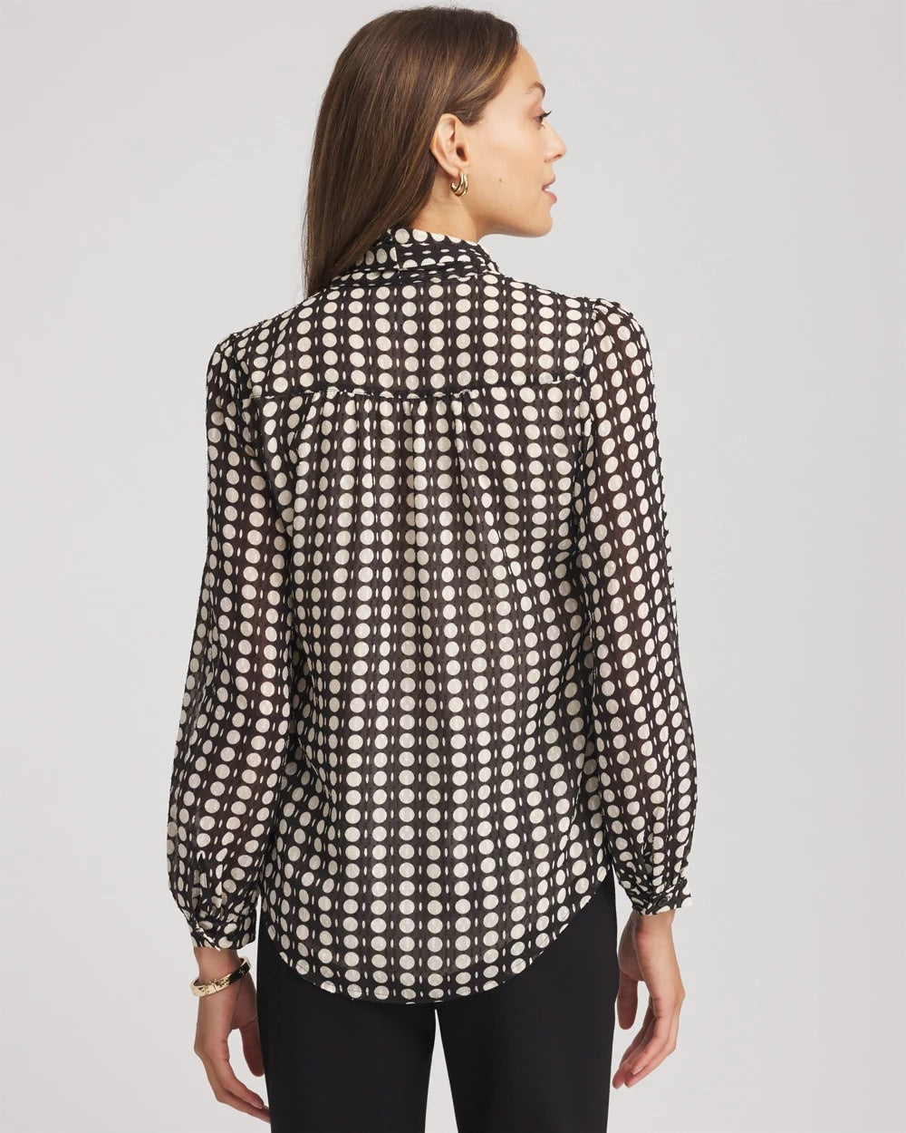 Chico's Trusted | Clip-Dot Tie-Front Blouse