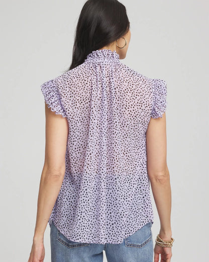 Chico's Best Seller | Cheetah Print Ruffle-Collar Blouse