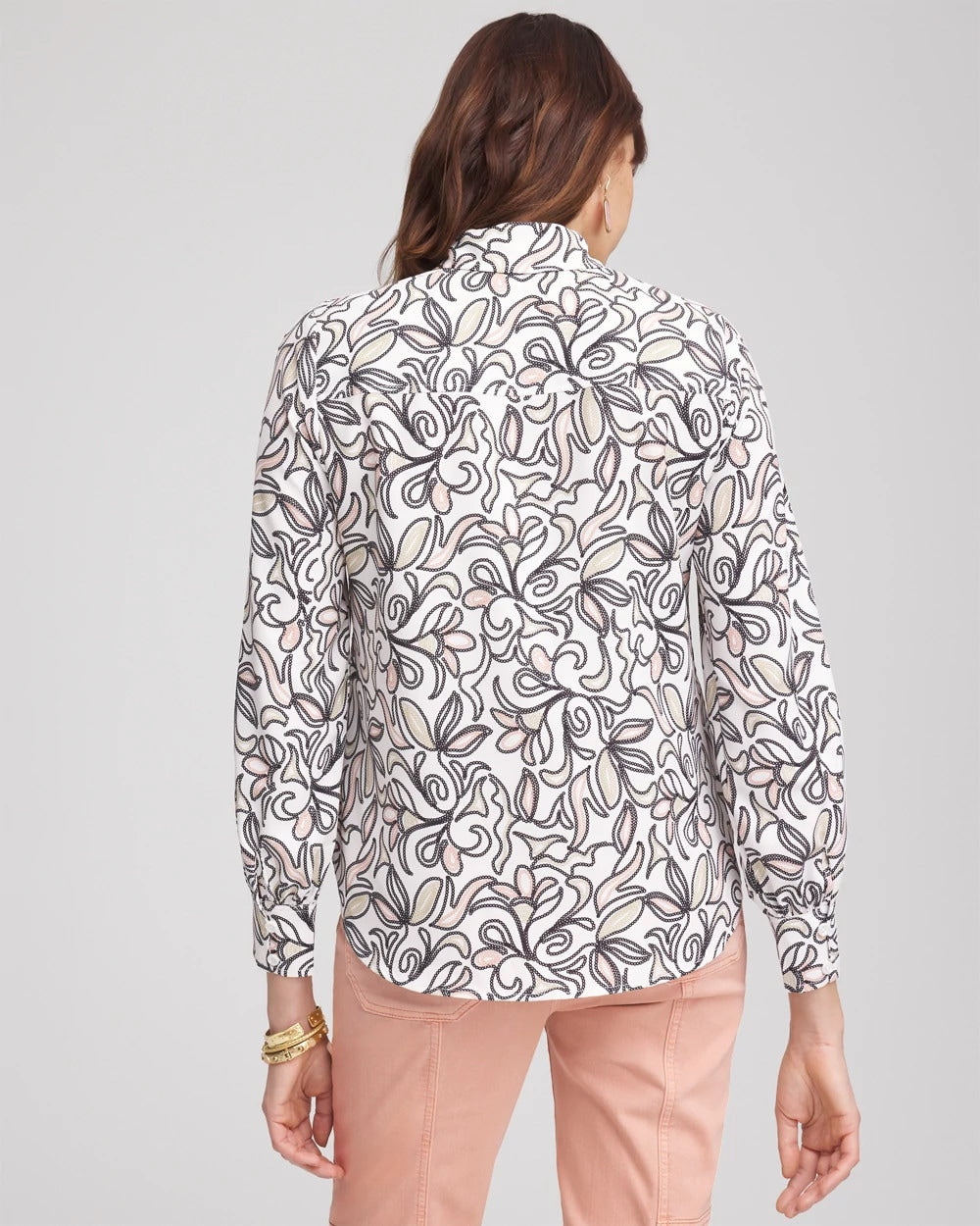 Chico's Customer Favorite | Faux Silk Floral Collared Shirt