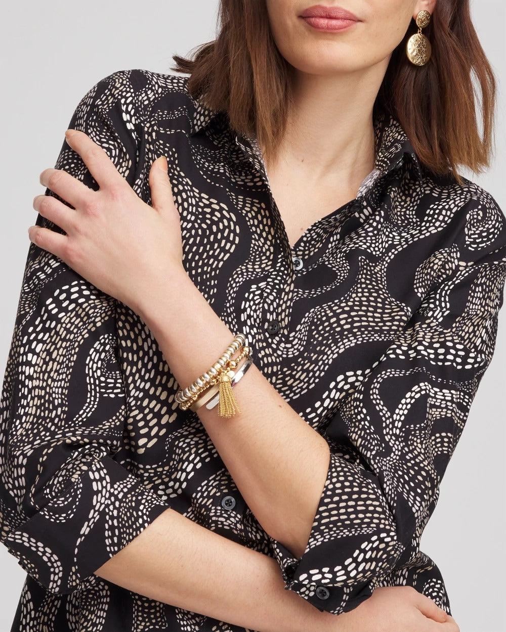 Chico's Special Offer | No Iron™ Sateen Swirls Print Shirt