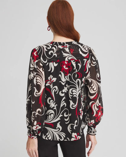 Chico's Latest | Crinkle Chiffon Floral Blouse
