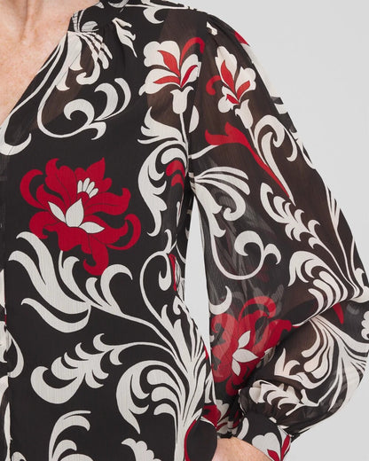 Chico's Latest | Crinkle Chiffon Floral Blouse