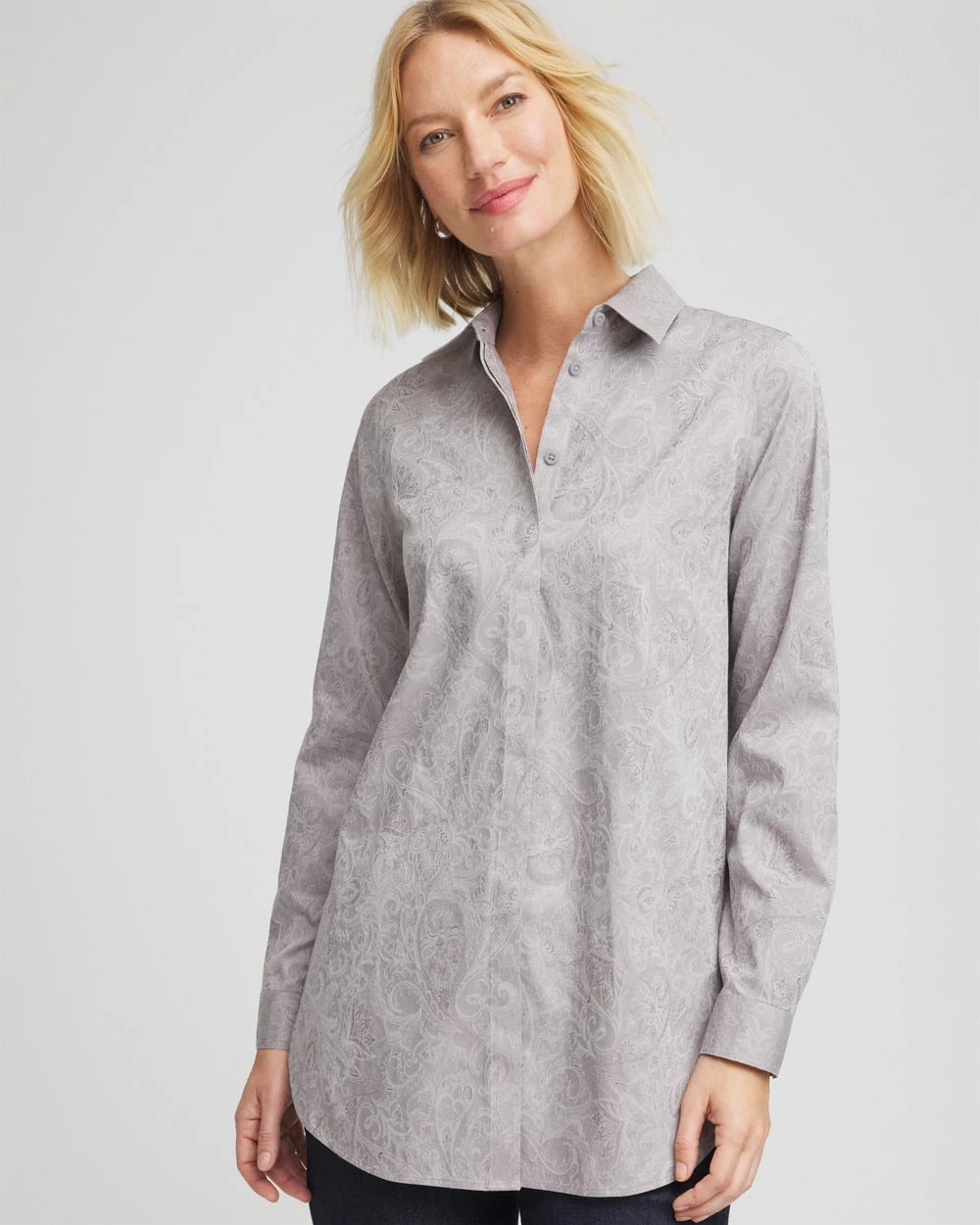 Chico's Smart Buy | No Iron™ Lace Jacquard Stretch Tunic