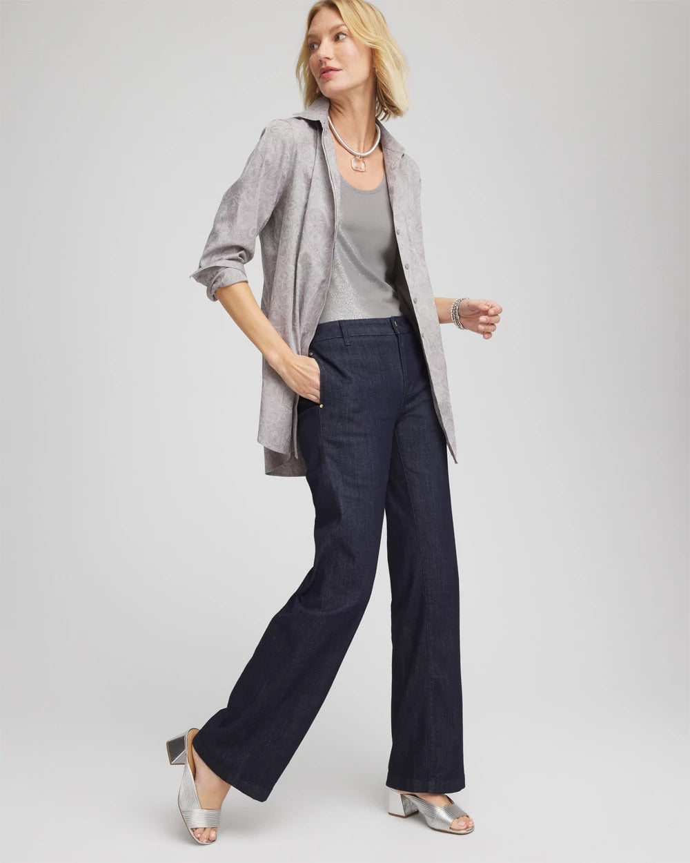 Chico's Smart Buy | No Iron™ Lace Jacquard Stretch Tunic