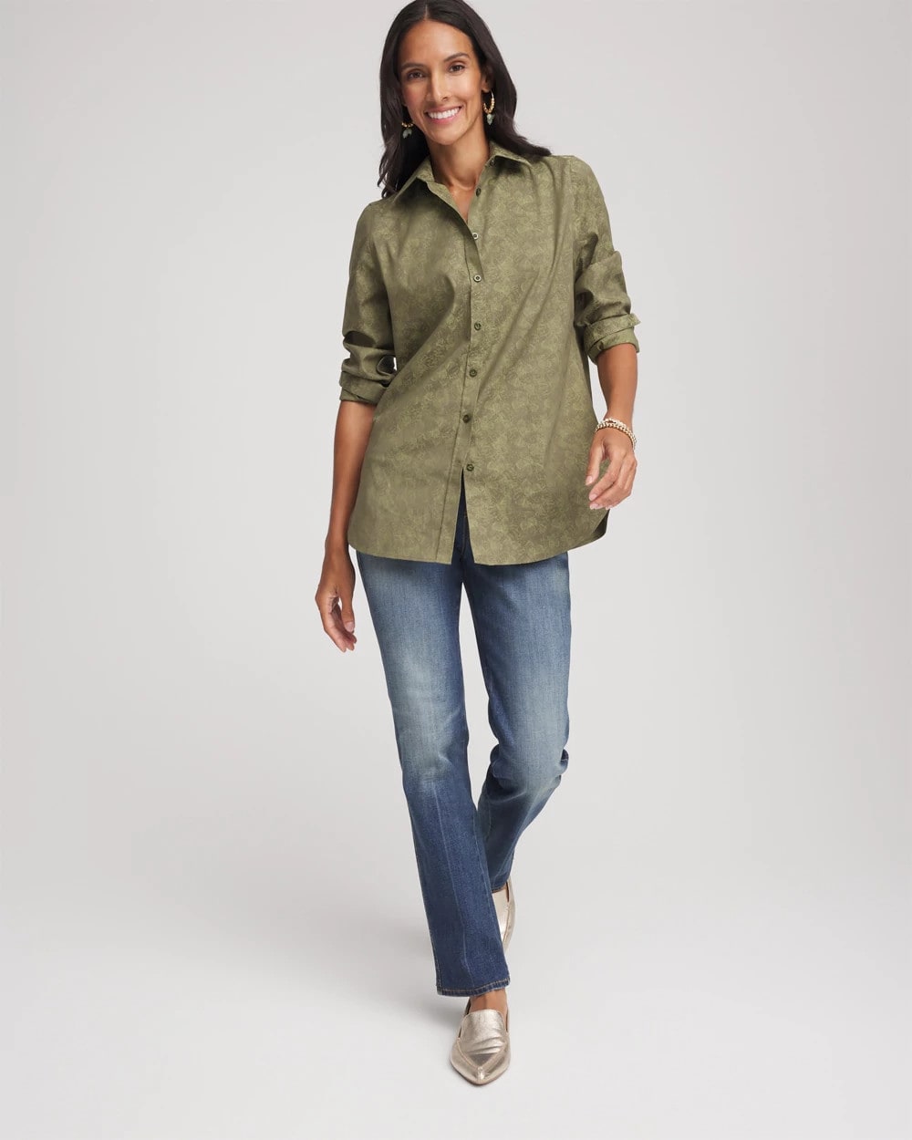 Chico's Deals | No Iron™ Jacquard Shirt
