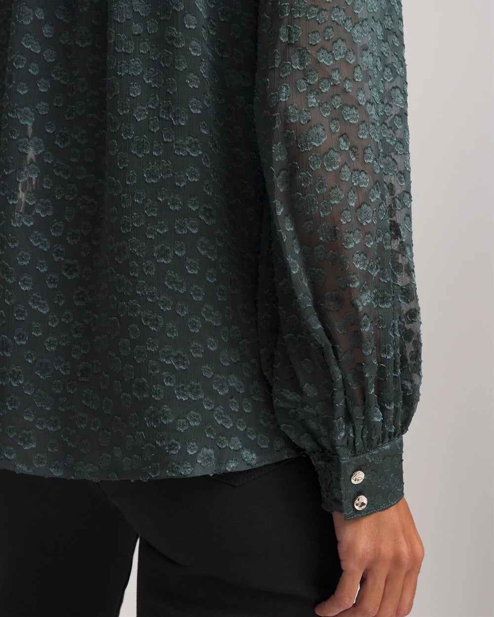 Chico's Recommended | Clip-Dot Billow-Sleeve Blouse