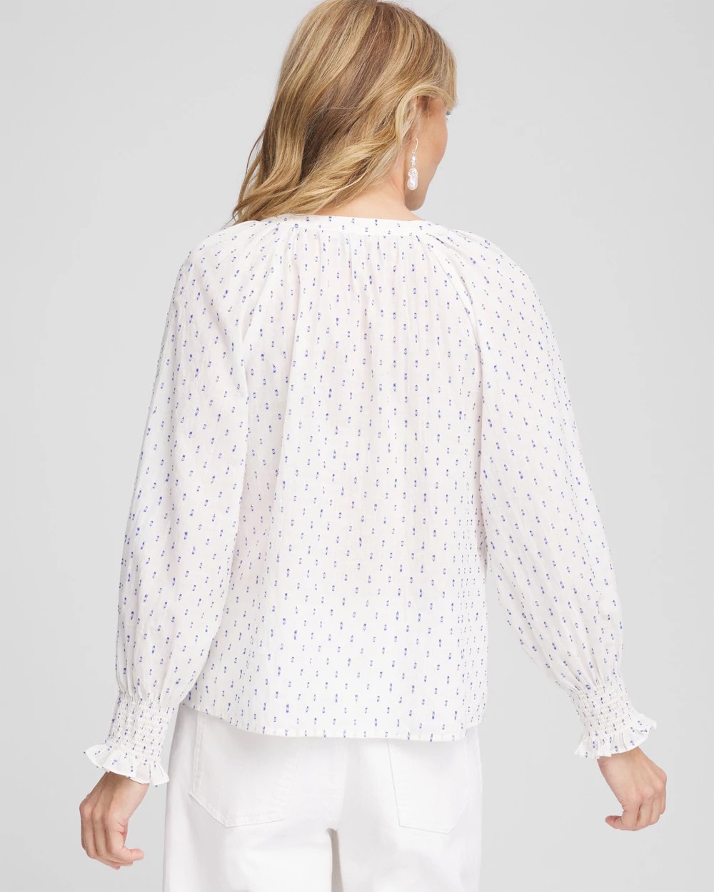 Chico's Special Offer | Smocked Split-neck Blouse