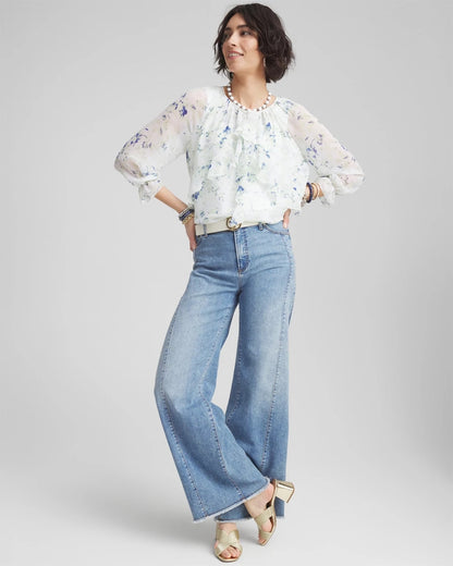 Chico's Best Price | Georgette Sheer Ruffle Blouse