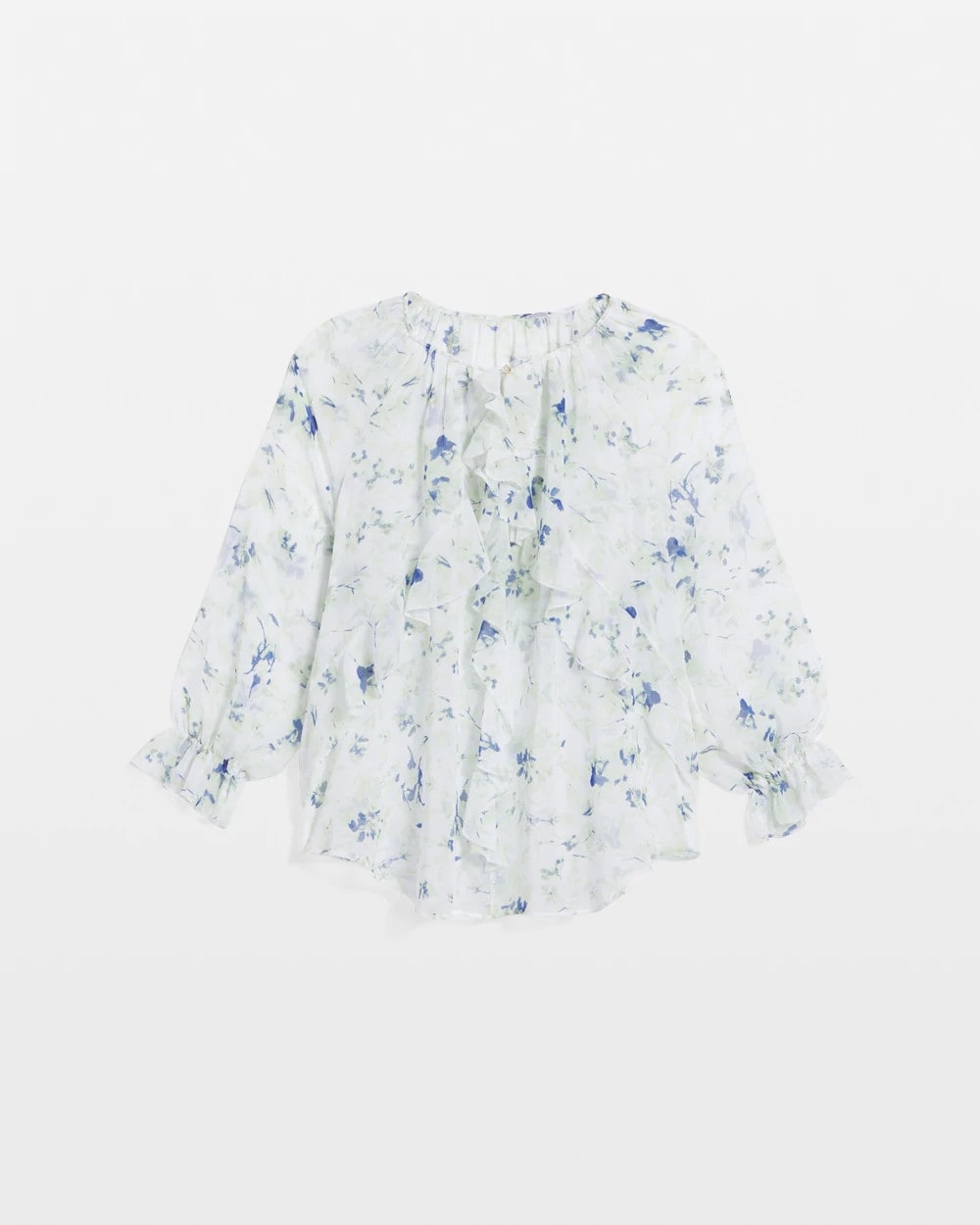 Chico's Best Price | Georgette Sheer Ruffle Blouse
