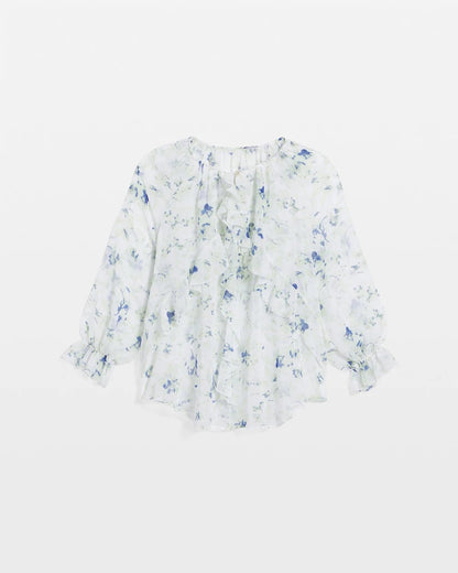 Chico's Best Price | Georgette Sheer Ruffle Blouse