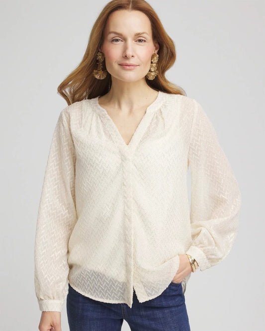 Chico's Best Price | Chevron Blouson Sleeve Blouse