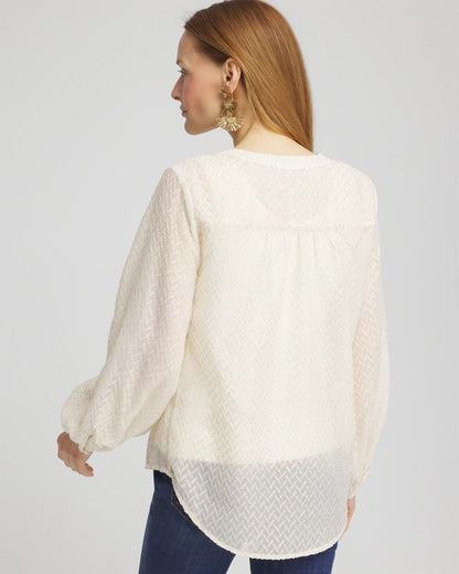 Chico's Best Price | Chevron Blouson Sleeve Blouse