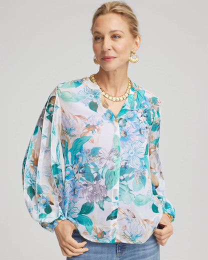Chico's Sale | Georgette Billow Sleeved Blouse