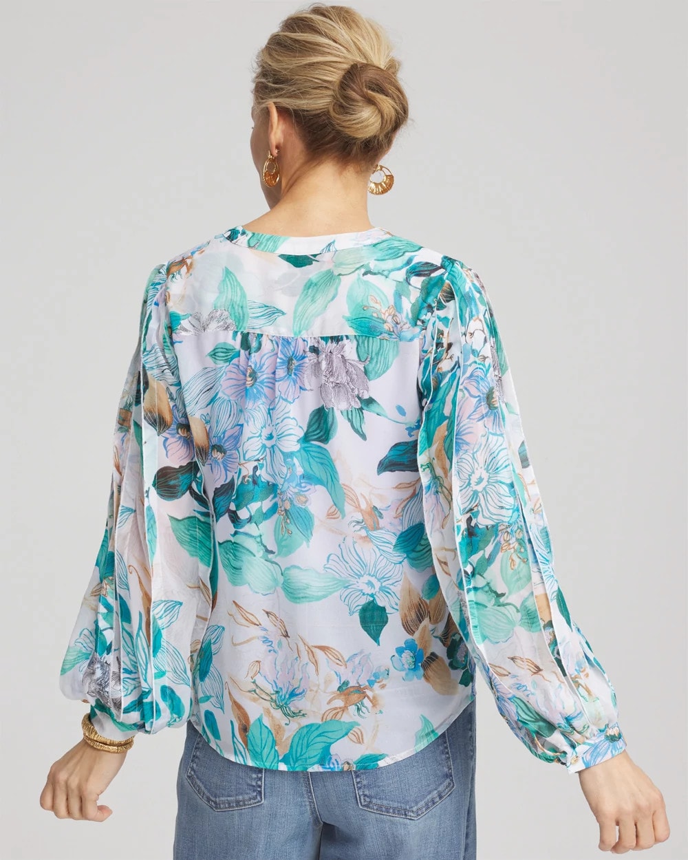 Chico's Sale | Georgette Billow Sleeved Blouse