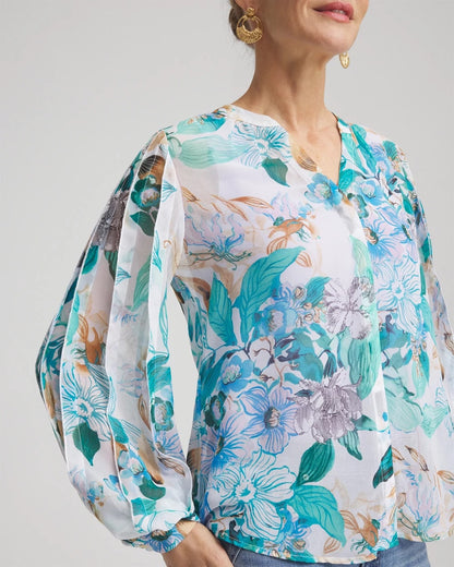 Chico's Sale | Georgette Billow Sleeved Blouse