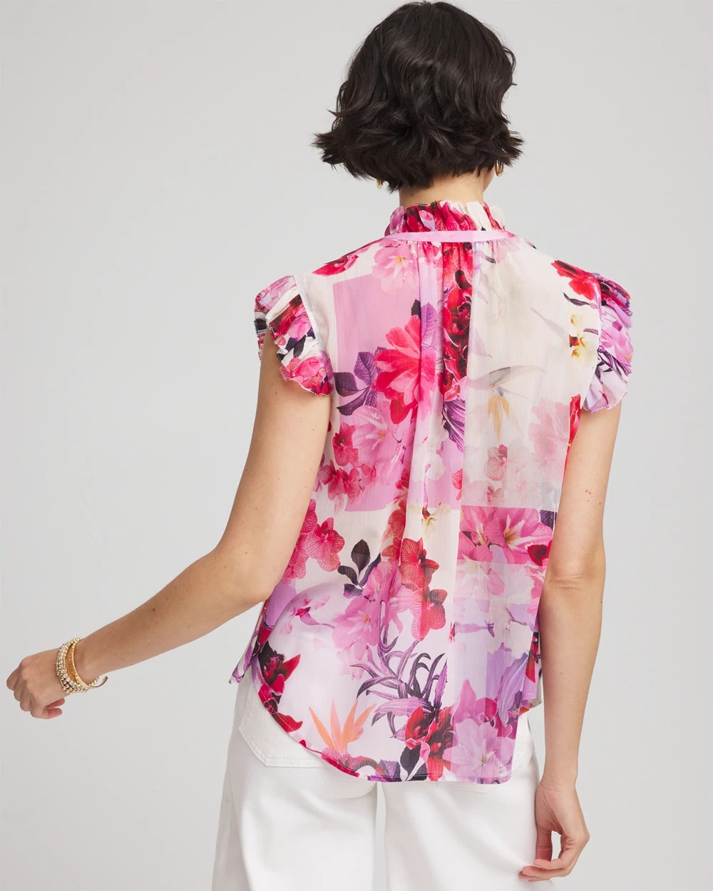 Chico's Featured | Floral Ruffle Collar Blouse