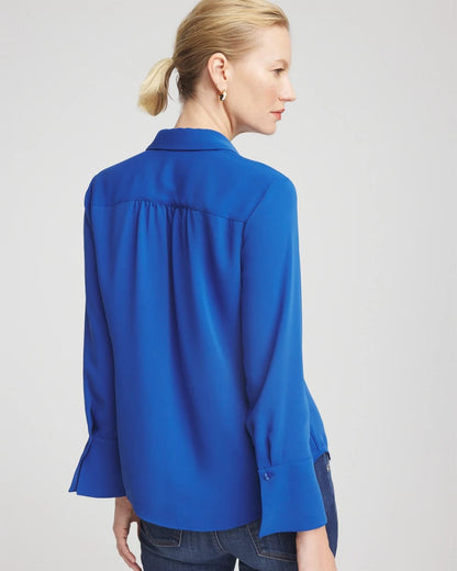 Chico's Hot Sale | Ruffle-Trim Chiffon Blouse
