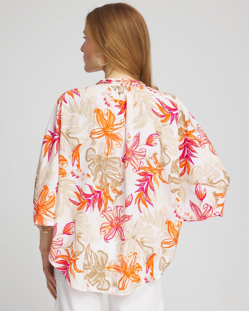 Chico's Everyday | Floral Braided Batwing Blouse