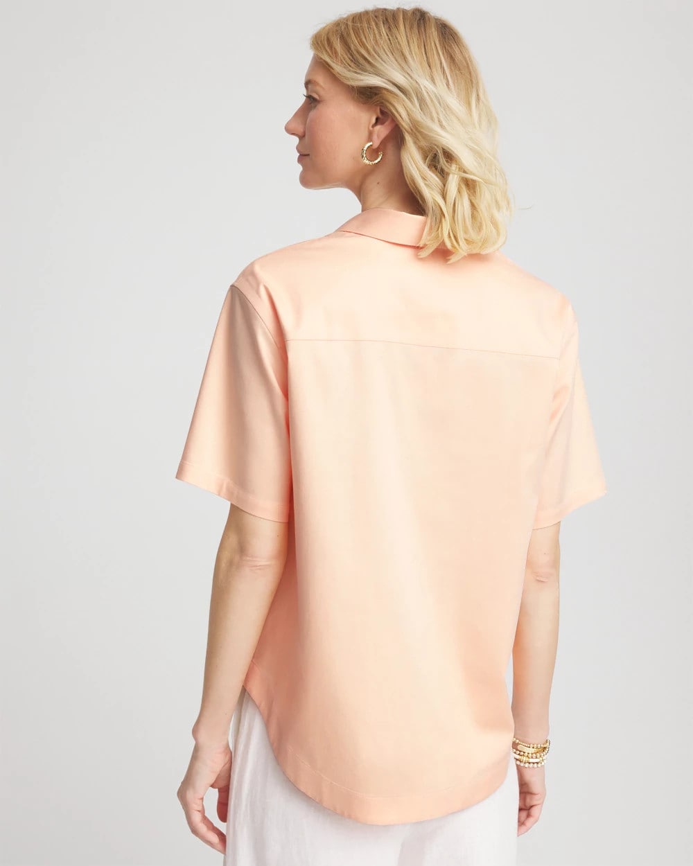 Chico's Signature | No Iron™ Embroidered Floral Short-Sleeve Shirt