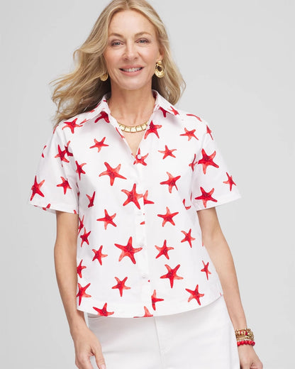 Chico's Trending | Starfish Short Sleeve Swing Shirt