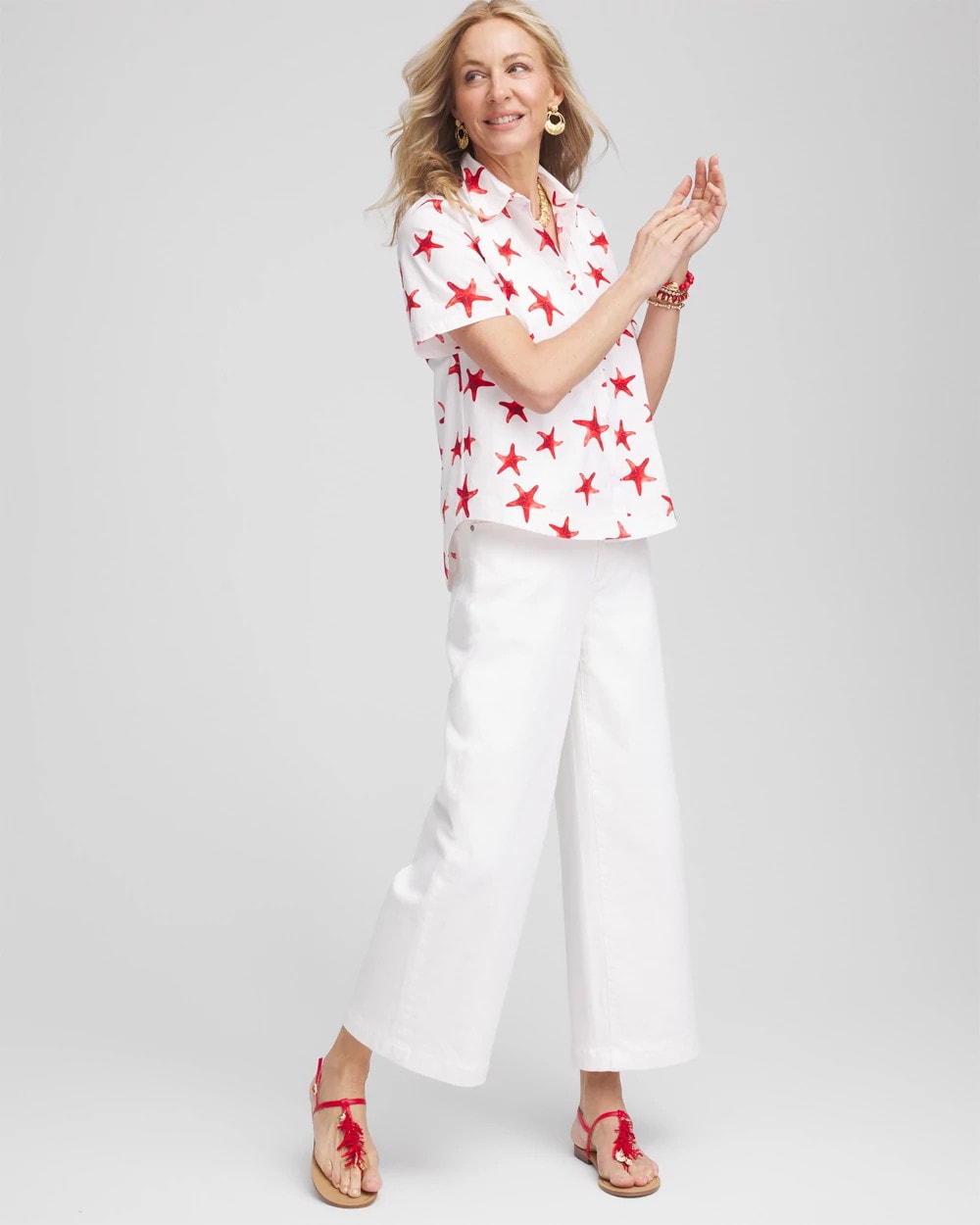 Chico's Trending | Starfish Short Sleeve Swing Shirt