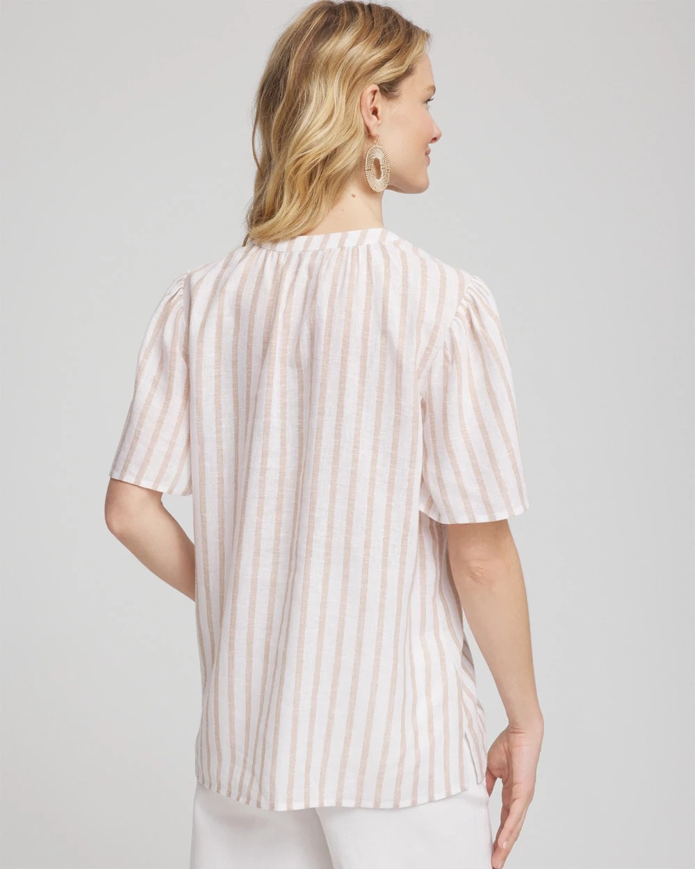Chico's Popular | Striped Linen Popover Shirt