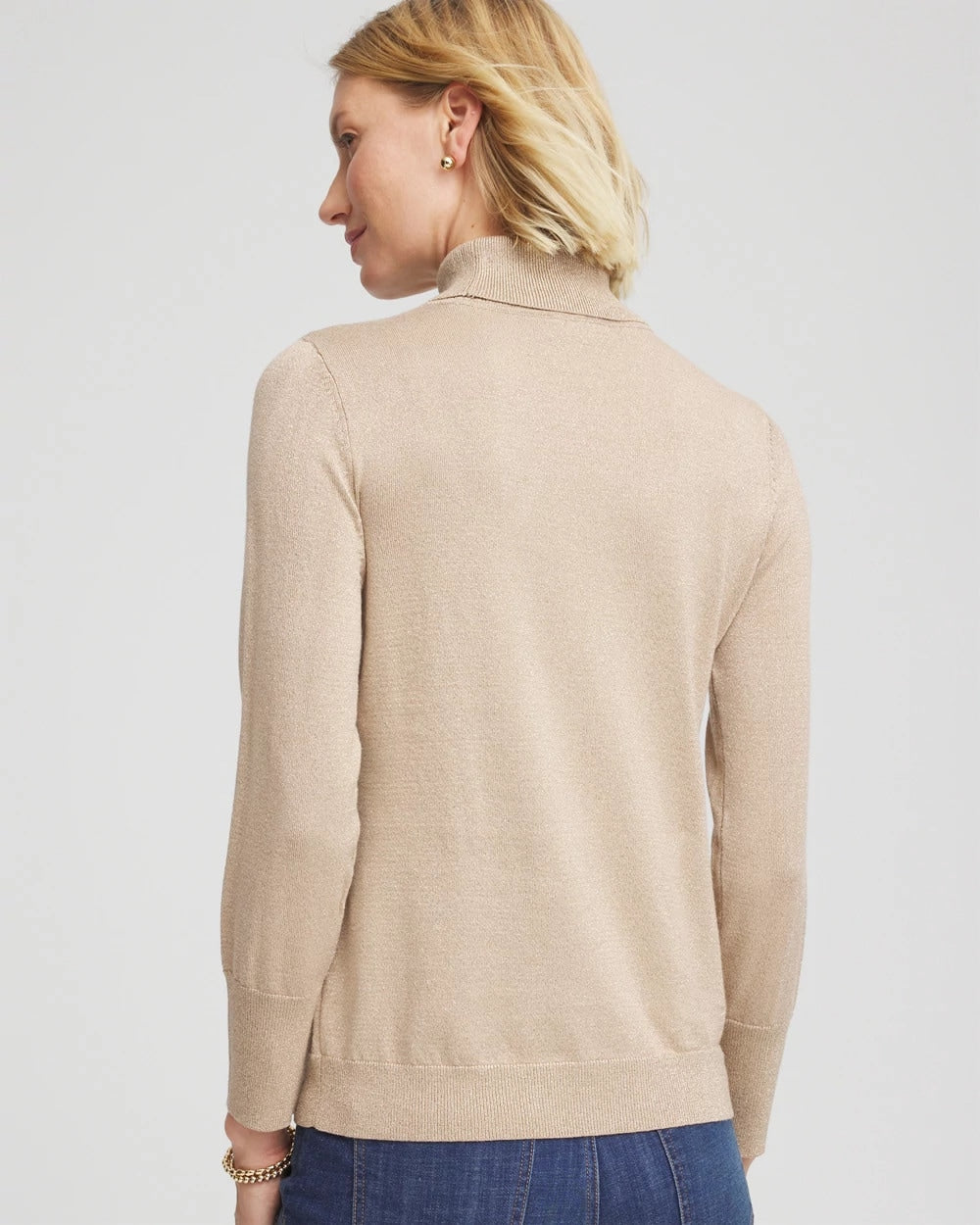 Chico's Quality | Metallic Turtleneck Pullover Sweater