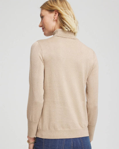 Chico's Quality | Metallic Turtleneck Pullover Sweater