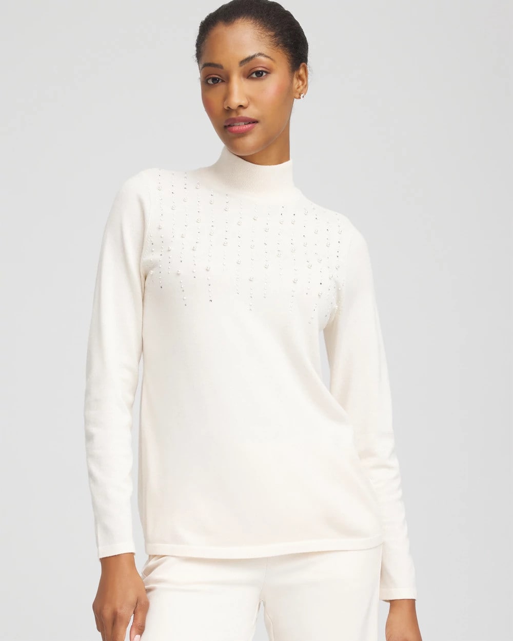 Chico's Trending | Ella Embellished Mockneck Sweater