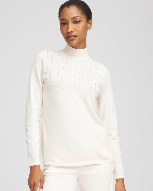 Chico's Trending | Ella Embellished Mockneck Sweater