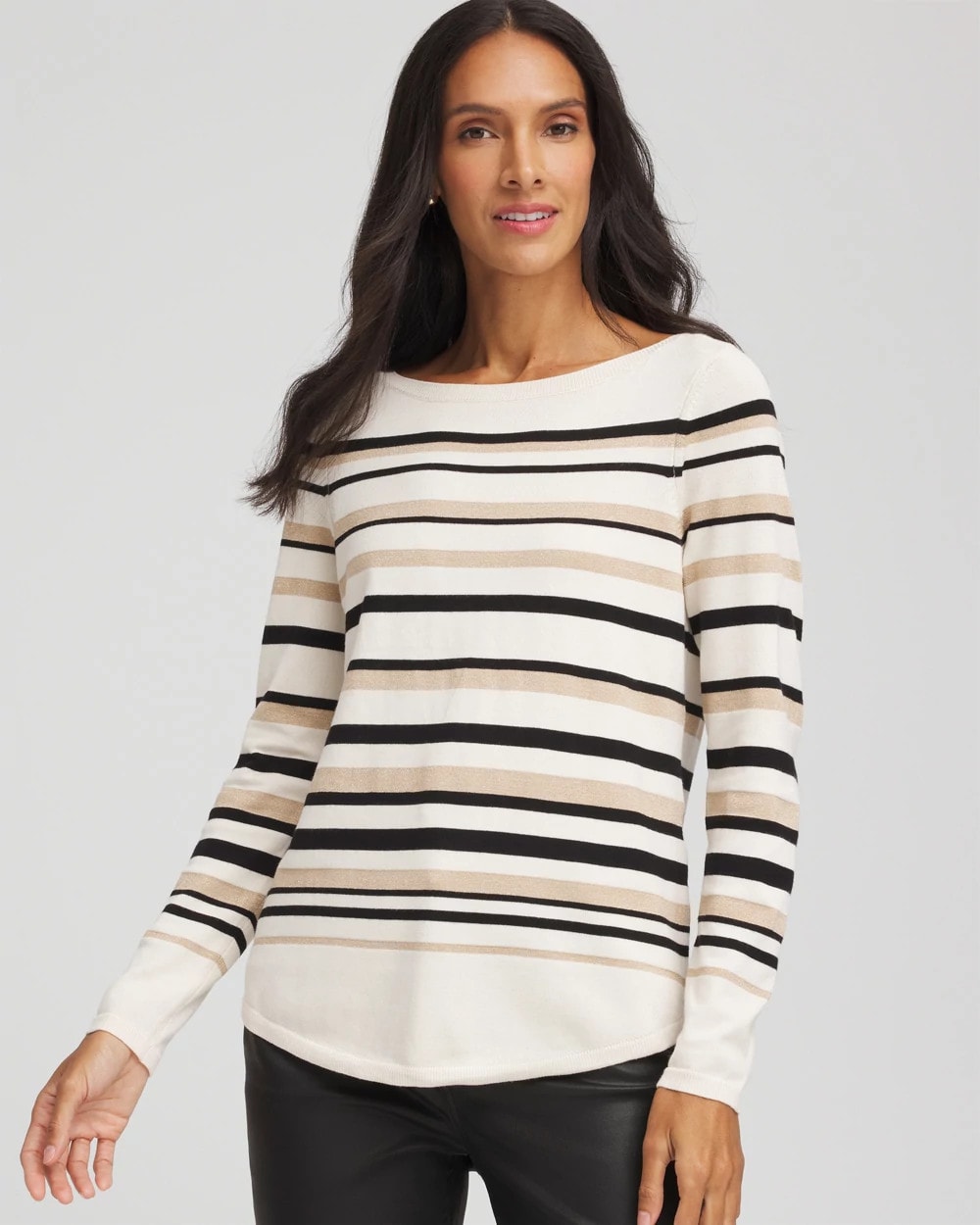 Chico's Premium | Ella Stripe Boatneck Sweater