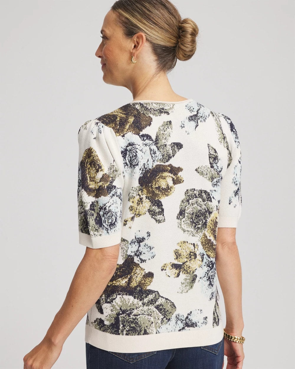 Chico's Exclusive | Floral V-Neck Sweater Tee