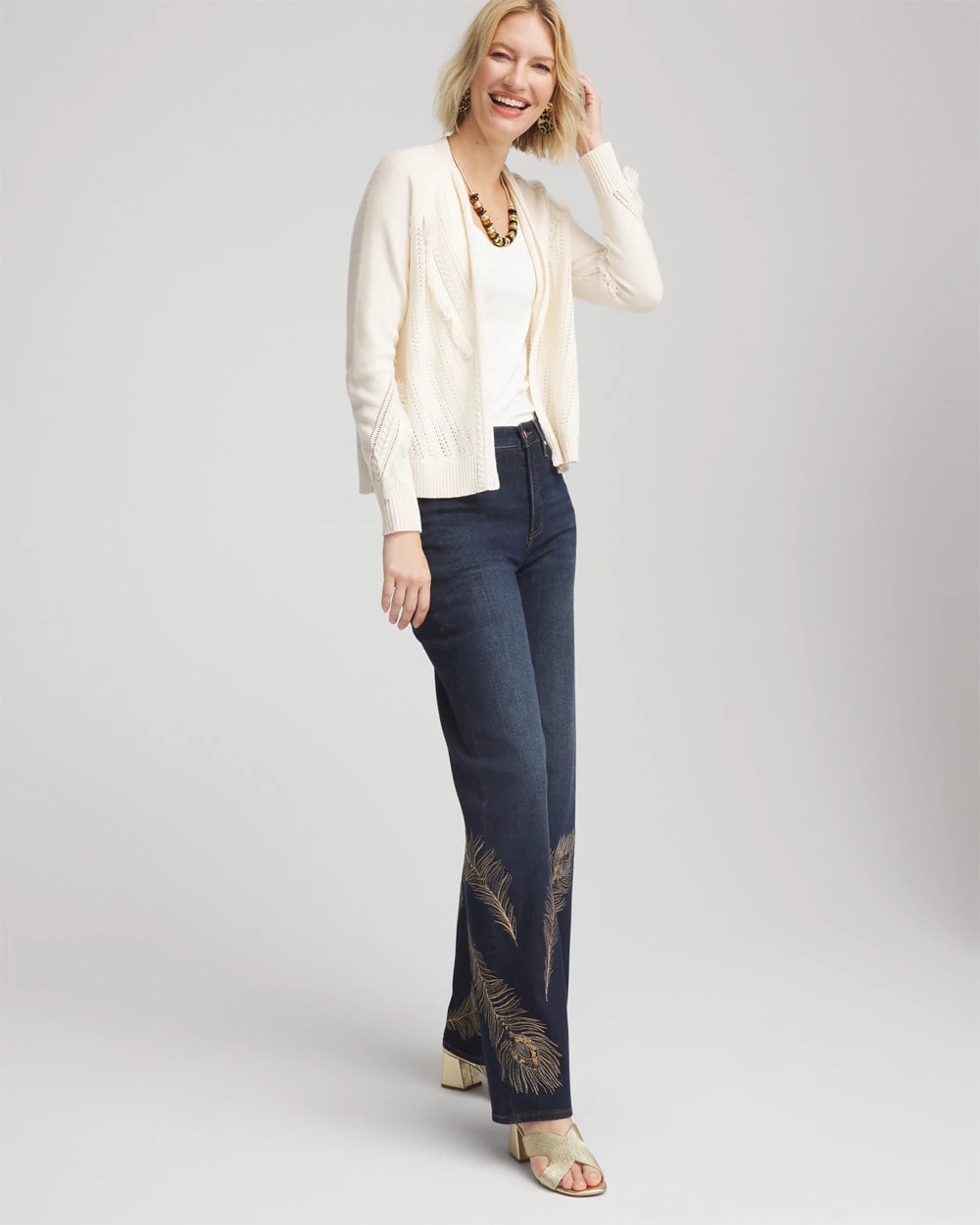Chico's Value | Cable Knit Fringed Sweater