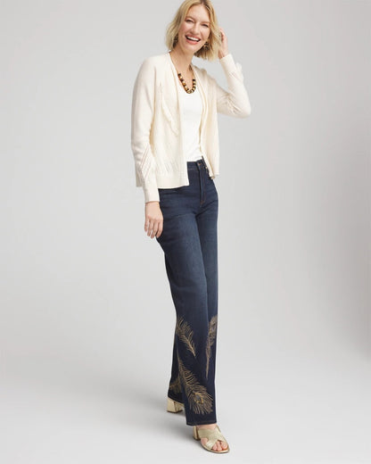 Chico's Value | Cable Knit Fringed Sweater