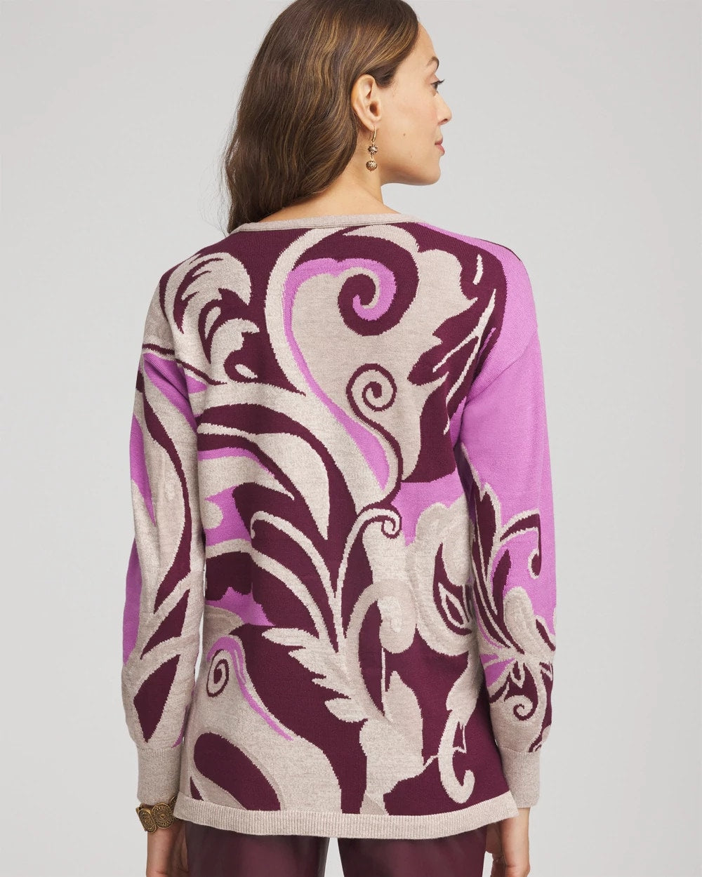 Chico's Exclusive | Intarsia Knit V-Neck Pullover Sweater