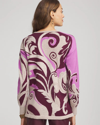 Chico's Exclusive | Intarsia Knit V-Neck Pullover Sweater